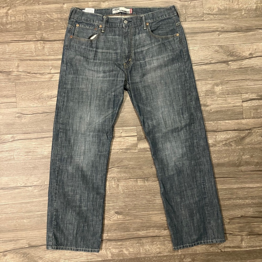 Levis 569 Loose Straight Jeans Men's Size 36x32 Static Blue Denim Medium Wash